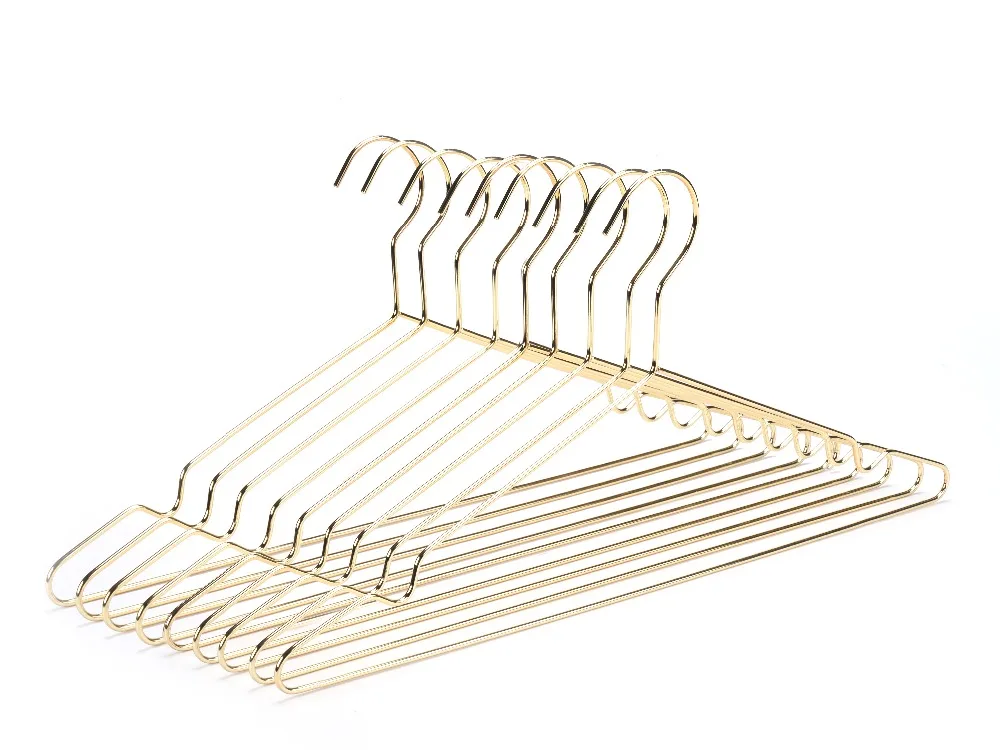 
MF021 G custom high quality gold metal coat hangers for clothes 