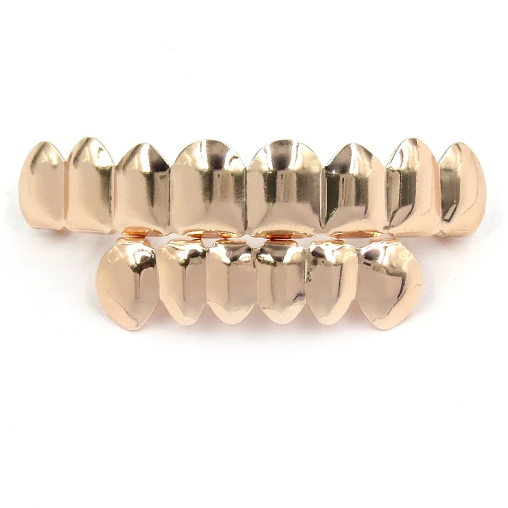 Charm Custom Jewelry Hiphop Teeth Grillz Smooth And Bright Grillz Gold