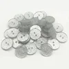 custom made 11.5mm 18L two hole round silver resin glitter button for shirt