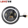 Auto led driving light 7inch high low beam round 7" halo ring led headlight for jeep wrangler
