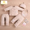 5 Piece Newborn Layette Baby Girl Clothes Gift Sets 100% Cotton New Born Winter Baby Suit Newborn Baby Clothes Set