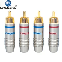 

Choseal QS6042 DIY RCA Connector Gold plate Male Plug Coaxial Connector S-Video Adapter Speaker Audio Adapter