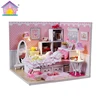 Activity DIY Pink Miniature Wooden Doll House For Girls