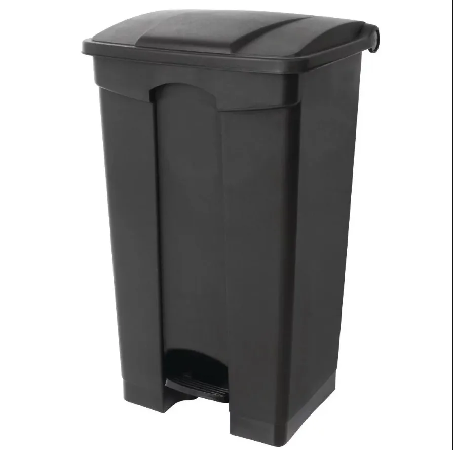 

Various size plastic restaurant pedal trash bin, Gree/gray