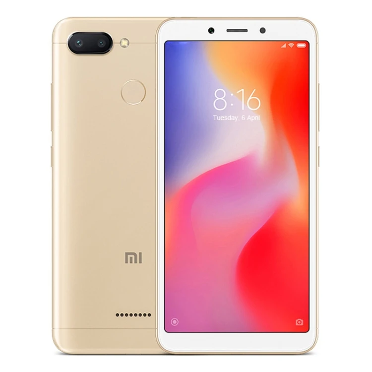 

Online Wholesale Dropshipping Xiaomi Redmi 6 Smart phone 3GB 64GB 5.45 inch MIUI 9.0 Android 4G Mobile Phones, Gold