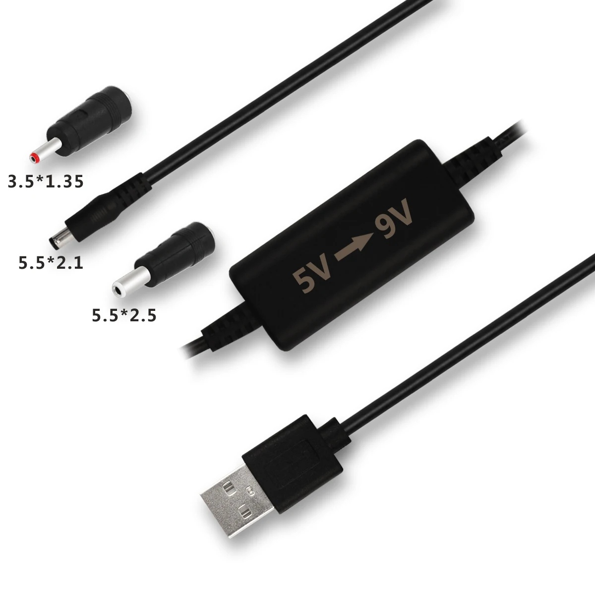 USB Charge Power Boost Cable DC 5V to 9V/12V 1A 2.1x5.5mm Step UP