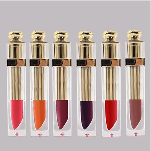 Manufactory Wholesale Best Quality Specail Gold Tube Liquid Lipstick Custom Vegan Lipgloss Long Lasting Matte Lip Gloss