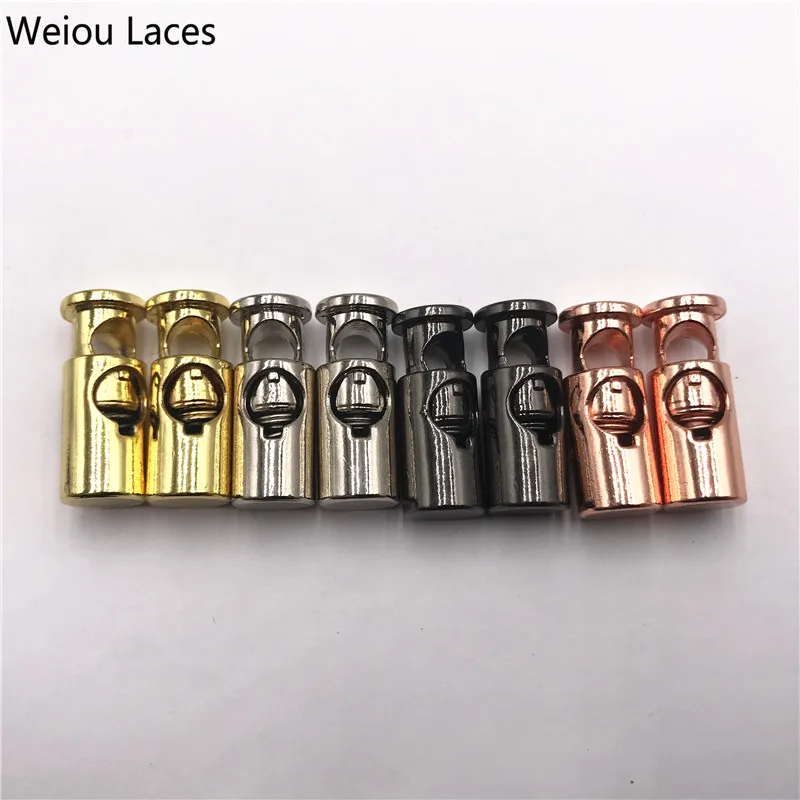 

Weiou 2pcs/1Set Shoe Buckle Stoppers Shoelaces Metal Lock Zinc Alloy Single Hole Spring Buckle For Elastic Laces Rope Adjustment, Gold /silver/ black/rose gold