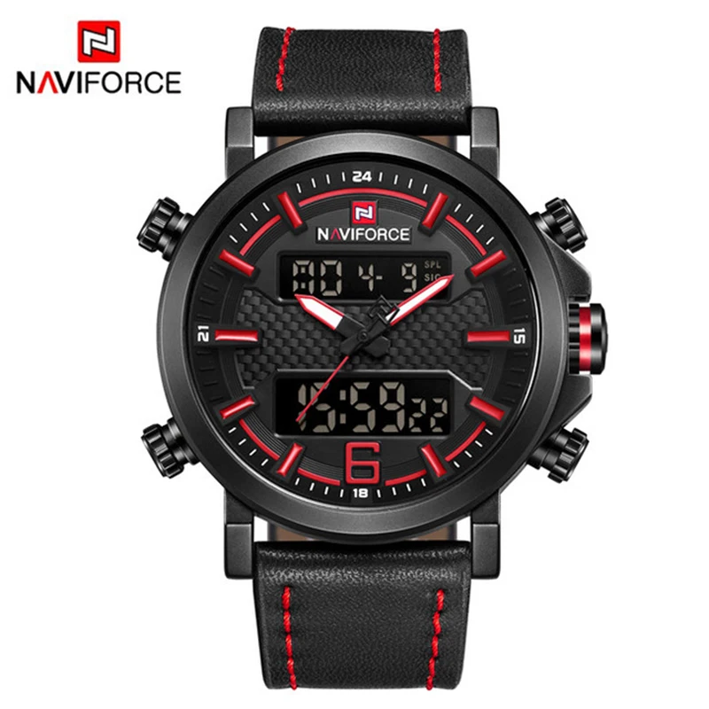 

NAVIFORCE 9135 Mens Watches Top Brand Luxury Quartz Watch Men Casual Leather Date Waterproof Sport Watch Relogio Masculino