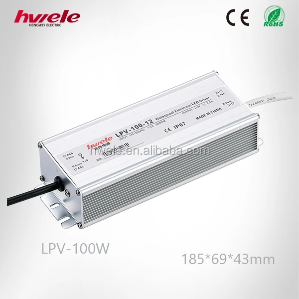 LPV-100W LED waterproof driver with SGS,CE,ROHS,TUV,KC,CCC certification