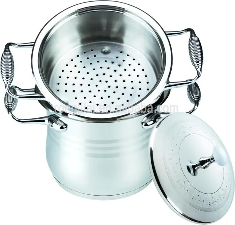 Capsuled Bottom Ss201 Couscous With Steamer / Couscous Pot Stainless ...