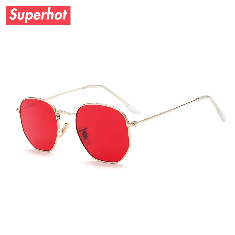 

16019 Superhot Eyewear Unisex Tinted Lens Sun glasses Hexagonal Sunglasses