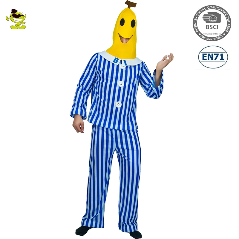 

Yellow Funny Mask Stripe Costume Cosplay Carnival Party Fancy Dress Men' Sick Banana Costumes, N/a