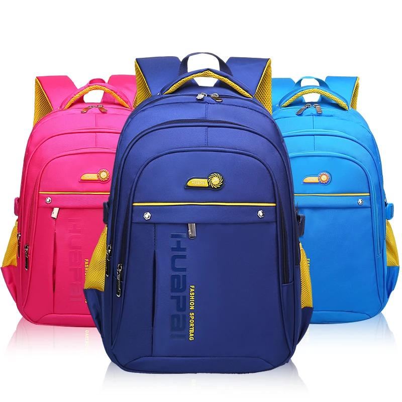 

wholesale young boys and girls waterproof nylon school bag, Rose red,blue,black