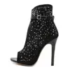 hot sale shiny diamond big size 43 peep-toe pumps stiletto women mules women high heel shoes