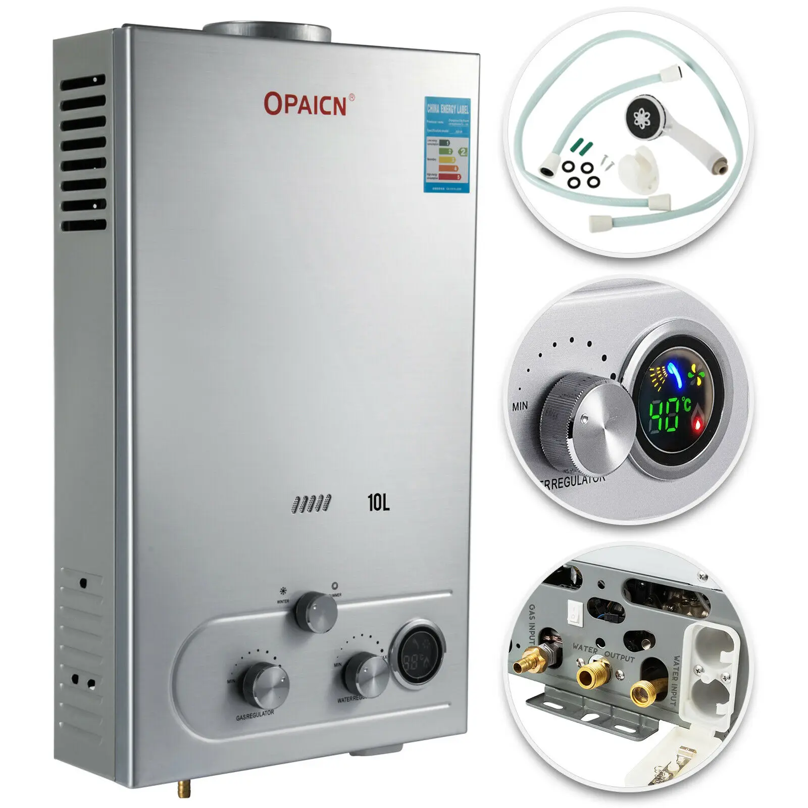 10l Natural Gas Hot Water Heater Tankless Instant Gas Water Heater