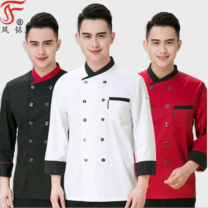 

Discount Sales Hotel Unisex Chef Uniform Breathable Poly/Cotton Long Sleeve Work Uniform Wear Chef Coat For Cooking, Customized color