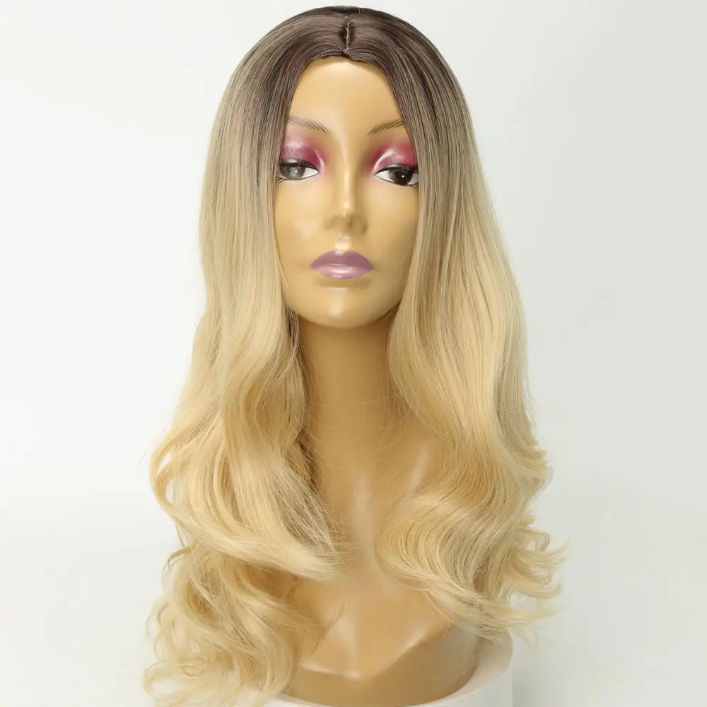 

Long Ombre Brown Ash Blonde High Density Temperature Synthetic wig