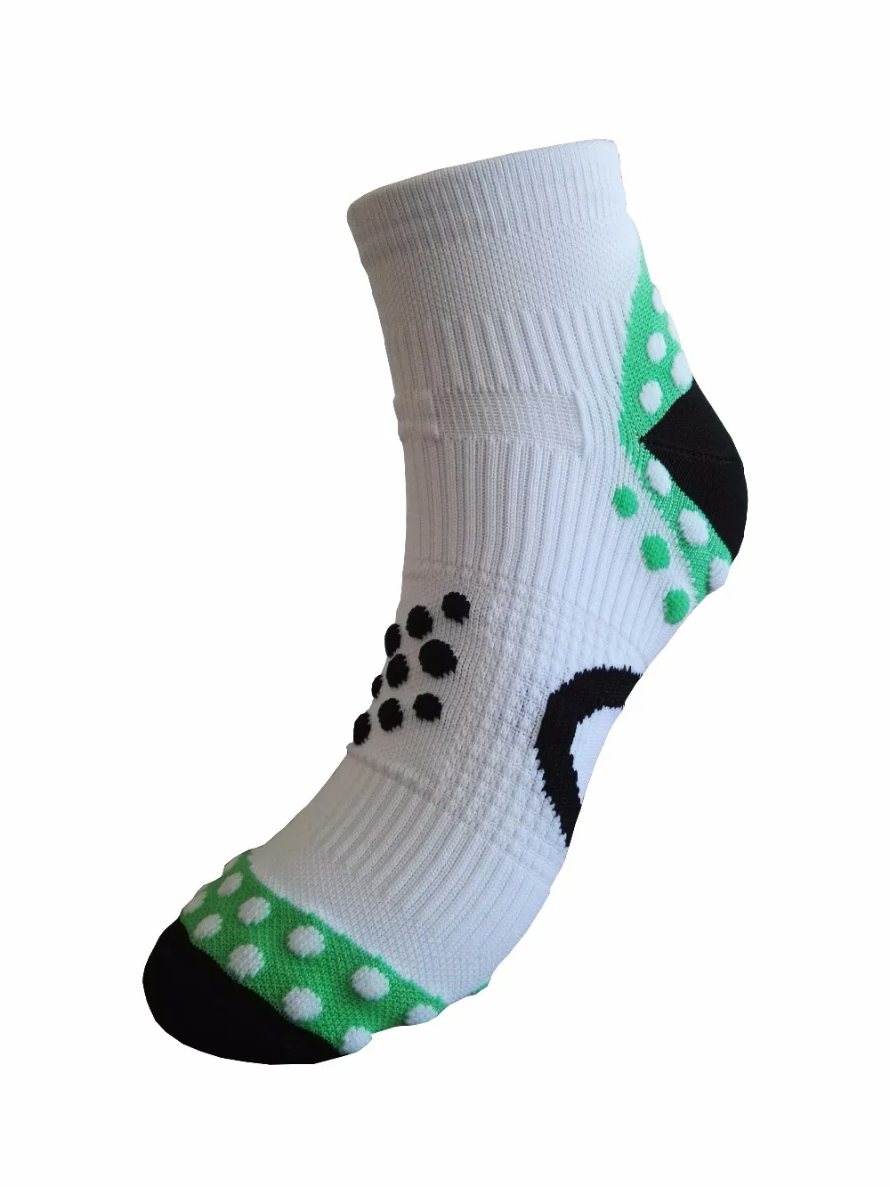 White Polyester Running Socks,Antiblister 3d Dots Technology