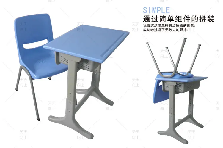 Attached School Desks and Chair Fixed School Furniture Student Chair Classroom Sets