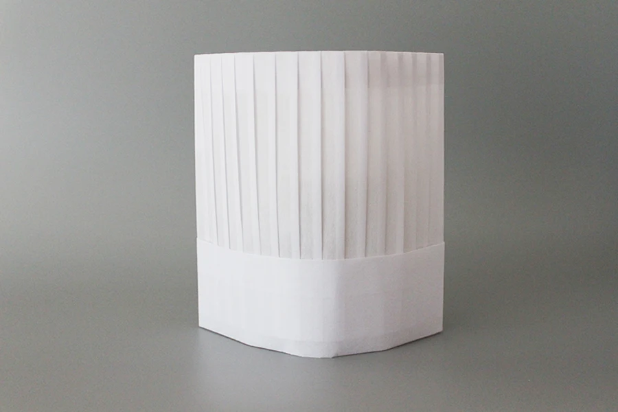 60g一次性特殊白色无纺布平顶厨师帽白色厨师帽餐厅