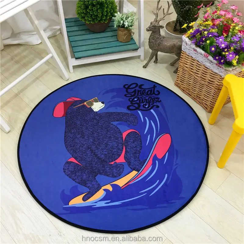 Children Room Round Floor Mat Cartoon Cute Boys And Girls Game