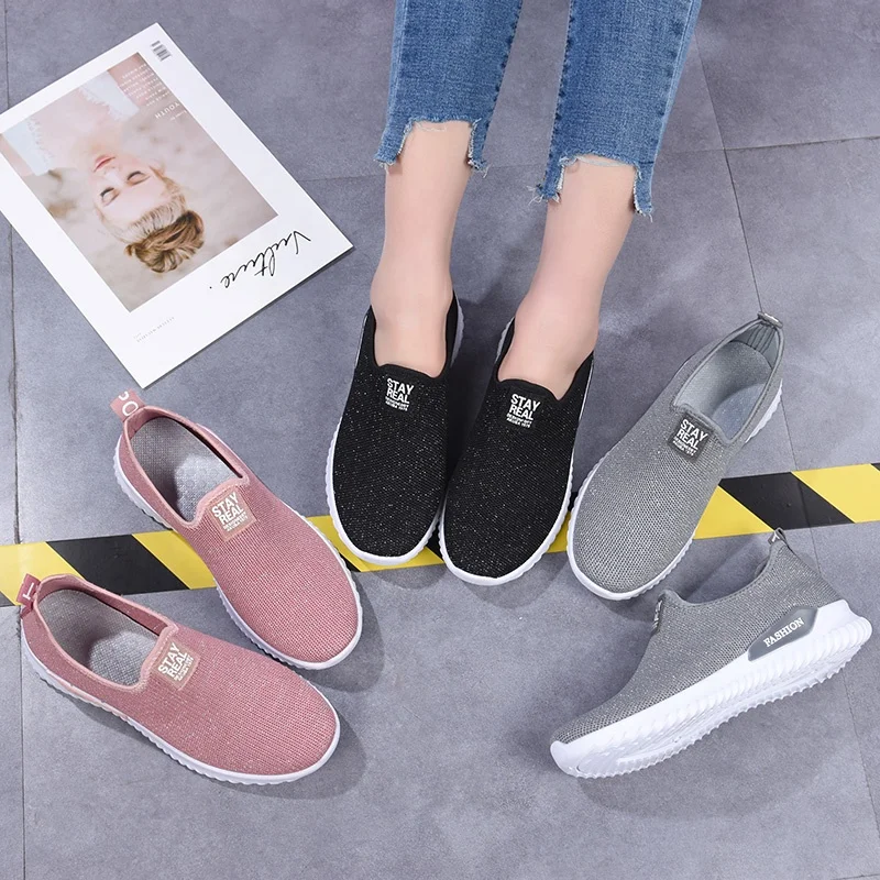 

C 2021 new durability all match women shoes flats women shoes platform casual shoes women, Black/pink/gray