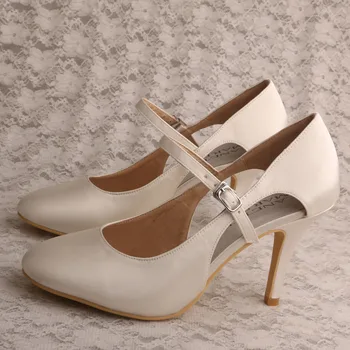 ivory satin mary jane occasion shoes