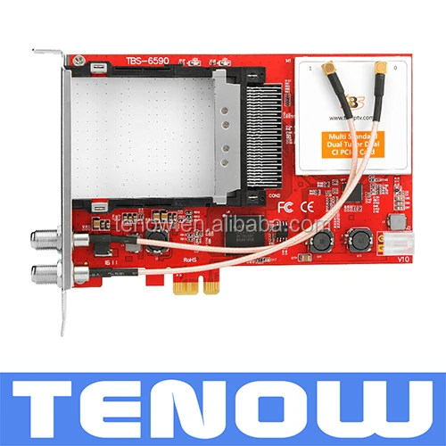 

TBS6590 Multi Standard Dual Tuner Dual CI PCI-e Card for Watching or Recording FTA and Paytv Channels, Red