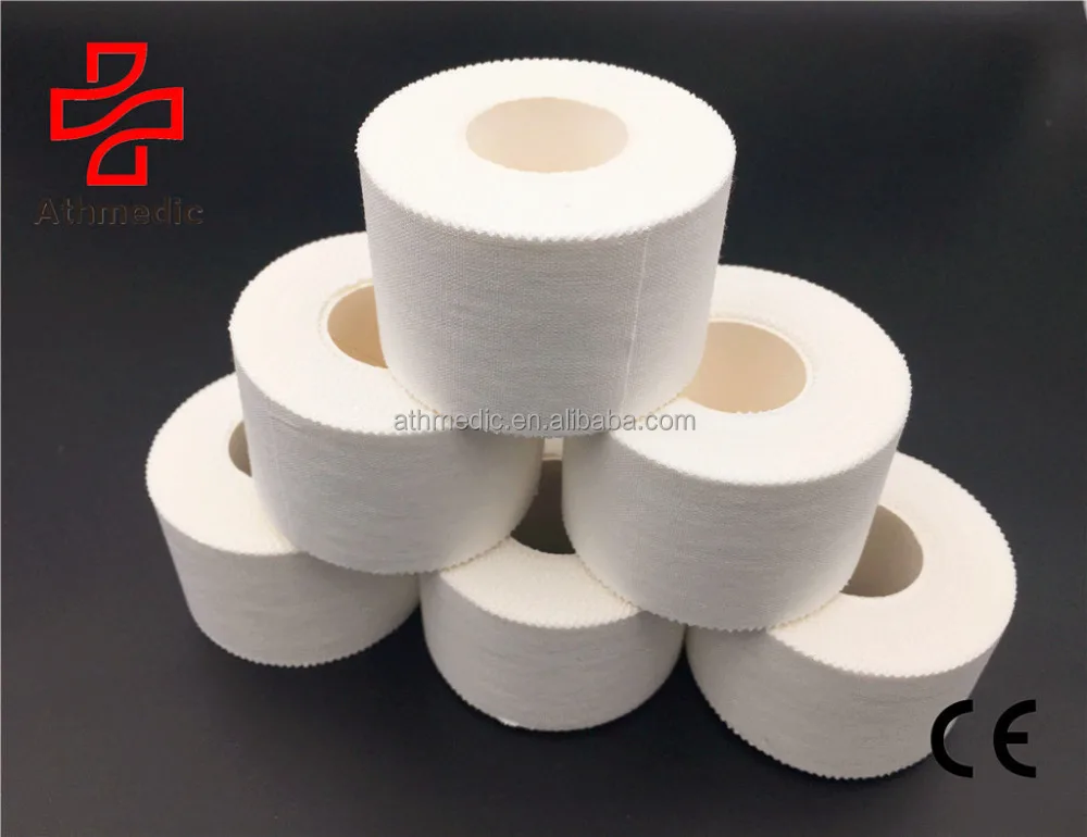 

2021 Athmedic high quality hand tear sport cotton rigid strapping white quality athletic tape wrap