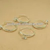 JFS1013 Silver plated blank ring base setting for half drilled cabochon,.ring finding