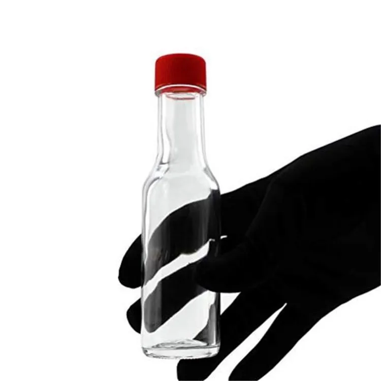 3 Ounce Hot Sauce Bottles Clear Glass Bottles With Lids Dropper Red