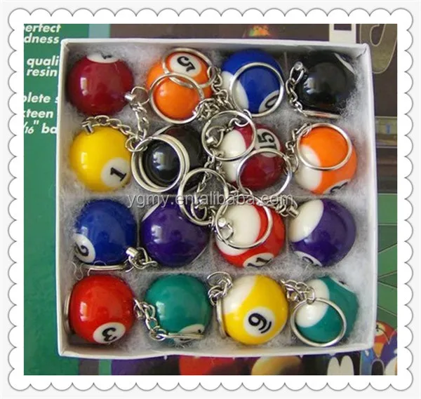 Mini Ball Pool Billiards Snooker Table Ball Keychain The Same Material ...