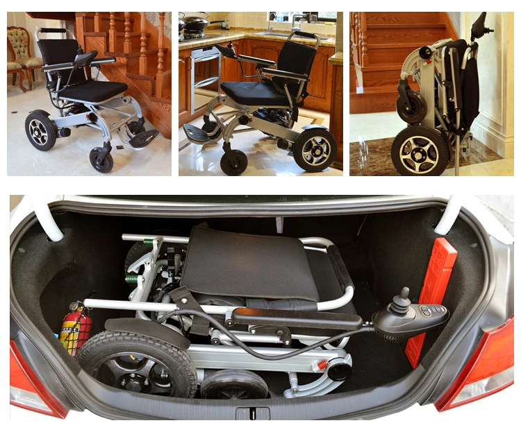 Aluminum Lightweight Folding Power Electric Wheelchair For Disabled
