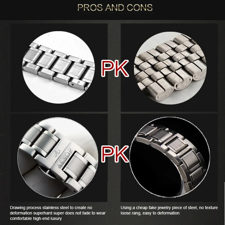 Automatic mechanical watch Fashion stainless steel watch waterproof multifunctional business men's watch