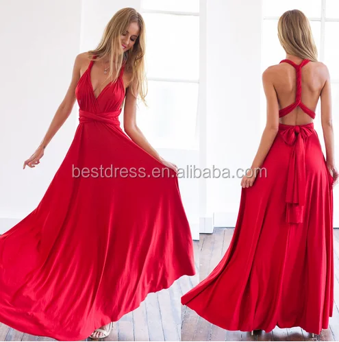 red summer maxi dress