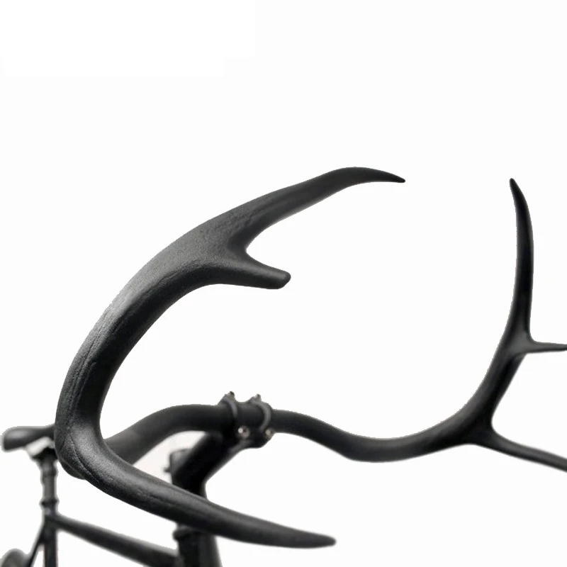 

Retro Style Bike Parts Road Bicycle Components OEM Fixed Gear Bicycle Parts for Track Bike Fixie Drop Deer Horn Handlebar, Black/silver