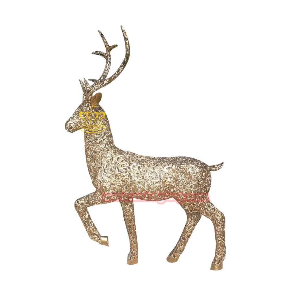 所有行业  礼品与工艺品  雕塑 产品名称 不锈钢新产品抽象雕塑空心鹿