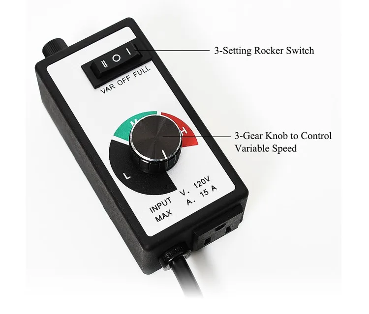 Hydroponic Greenhouse Variable Exhaust Inline Dimmer Switch Fan Speed