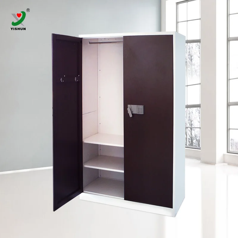 Elegant design bedroom fair price furniture steel wardrobe with low price