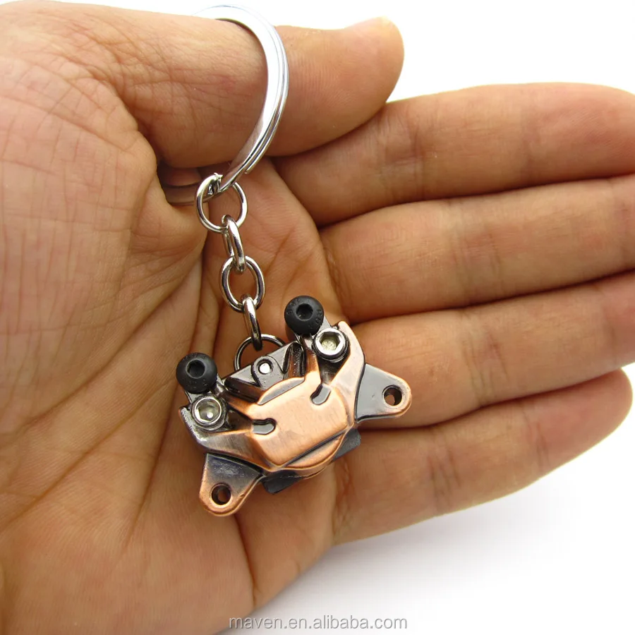 

automobile Car Disc Brake Pads Plate Rotors keychain ABS brake assembly system keyring key chain ring, Red/ black/ silver/ matt silver/ copper/ bronze