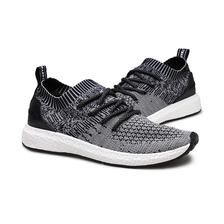 

autumn fashion basketball shoes breathable flying woven breathable running light mesh sports shoes, Black;blue;grey