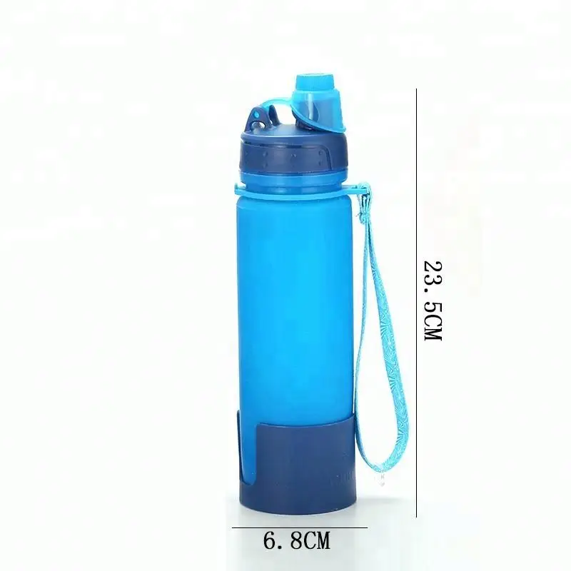 

Z048-W 500ml portable outdoor sports travel folding Collapsible silicone water bottle, Green rose red yellow