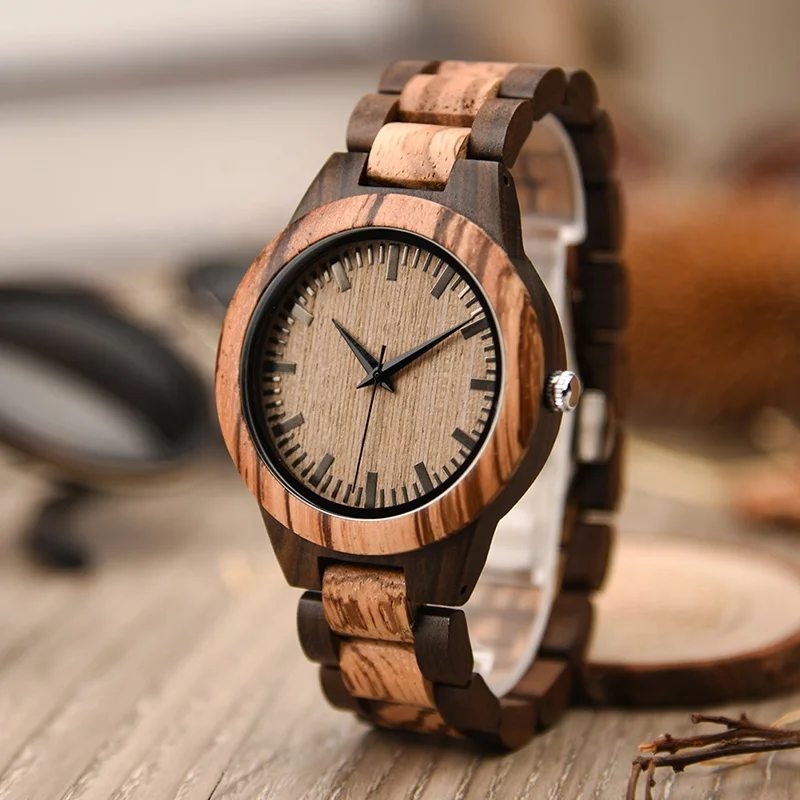 DODO DEER China Manufacturer Vintage Natural Black Wood Watch OEM Men ali ba ba online shopping website