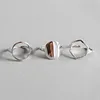 Sland factory wholesale OEM/ODM support 925 silver rings geometric