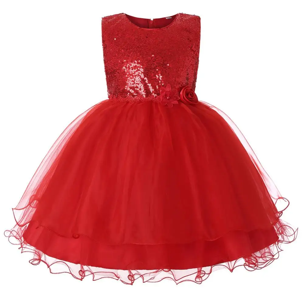 

new style 3-8 years old kids girls clothing formal party wear sequin princess dress 318367