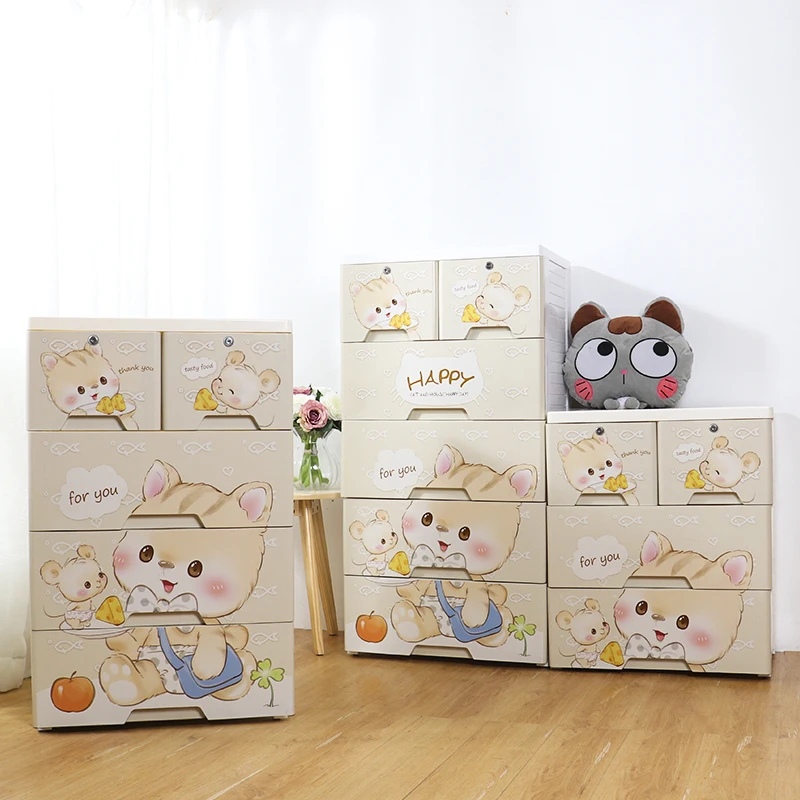 
Baby plastic storage drawers cabinet for clothes 