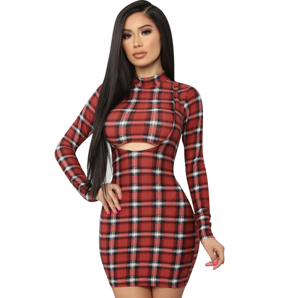 two piece plaid outfit