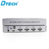 DTECH factory price button push&keyboard Hot-Key switch 4K USB/DVI KVM Switcher 4*1 support 1920*1200 for blu-ray players