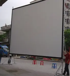 200 inch large outdoor projection rear front fast folding projector projection screen with drapes